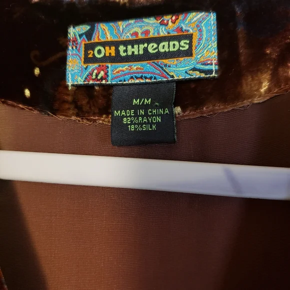 NWT 2OH THREADS & 2 OLD HIPPIES BROWN GOLD NAVY BLUE BOHO GYPSY RAYLON AND SILK - Picture 3 of 8